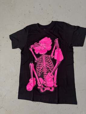 KAWS New Fiction Skeleton T-Shirt Black/Pink